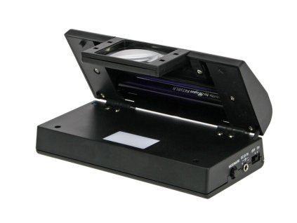 UV tester na známky/mince/bankovky, zvětšení 2,5× - 1