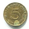 NĚMECKO. 5 Pfennig 1938/D.