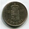 DÁNSKO. 1 krone 1987. KM-862.3