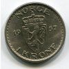 NORSKO. 1 krone 1957. KM-397