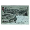 ŽLUTICE / Luditz. Bahnhof. Bürgerschule. Ringplatz. 1898. Litografie.