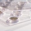 Plastové listy ENCAP, průhledné, s poli na 35 mincí s Ø 25 až 27 mm - 2 kusy v balení