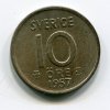 ŠVÉDSKO. 10 öre 1957. Ag. KM-823