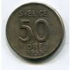 ŠVÉDSKO. 50 öre 1953. Ag.