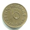 SAARLAND. 10 franken 1954. KM-1