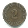 NĚMECKO. 2 Pfennig 1875/J.