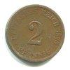 NĚMECKO. 2 Pfennig 1875/G.