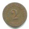 NĚMECKO. 2 Pfennig 1874/B.