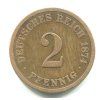 NĚMECKO. 2 Pfennig 1874/G.