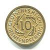 NĚMECKO. 10 Rentenpfennig 1924/F.