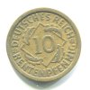 NĚMECKO. 10 Rentenpfennig 1924/F.