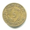 NĚMECKO. 5 Reichspfennig 1924/J.