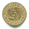 NĚMECKO. 5 Reichspfennig 1924/J.