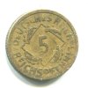 NĚMECKO. 5 Reichspfennig 1925/E.