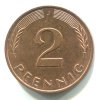 NĚMECKO. 2 Pfennig 1990/J.