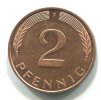NĚMECKO. 2 Pfennig 1992/F.