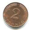 NĚMECKO. 2 Pfennig 1988/F.