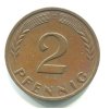 NĚMECKO. 2 Pfennig 1965/D.
