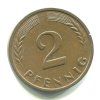 NĚMECKO. 2 Pfennig 1962/J.