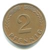 NĚMECKO. 2 Pfennig 1950/F.