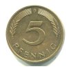NĚMECKO. 5 Pfennig 1990/D