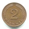 NĚMECKO. 2 Pfennig 1969/J