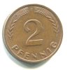 NĚMECKO. 2 Pfennig 1970/F