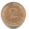 NĚMECKO. 2 Pfennig 1979/G
