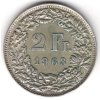 ŠVÝCARSKO. 2 franken 1963. Ag.