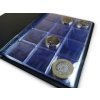 Kapesní album s pevnou vazbou a osmi listy na 96 mincí, světle modrá