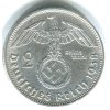 NĚMECKO. 2 Mark 1938/A. Hindenburg, hákový kříž. Ag.