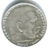 NĚMECKO. 2 Mark 1939/D. Hindenburg, hákový kříž. Ag.