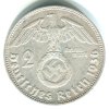 NĚMECKO. 5 Mark 1936/D. Hindenburg, hákový kříž. Ag.